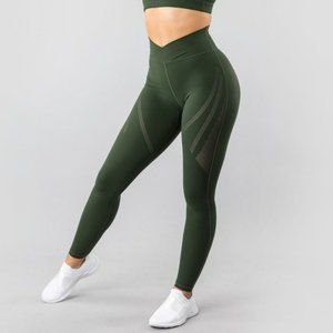 Alphalete Laser Cut Surface Path Legging Olive
